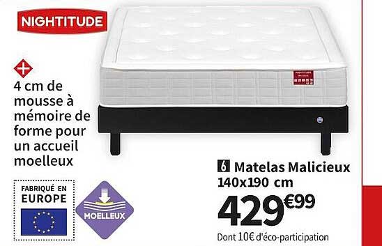 matelas malicieux 140x190 cm nightitude