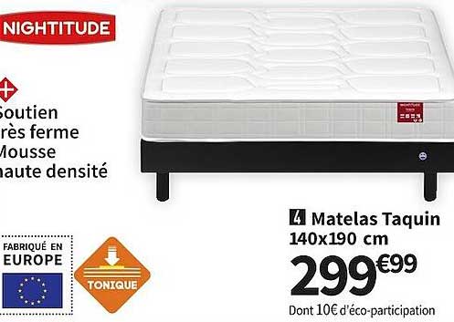 matelas taquin 140x190 cm nightitude