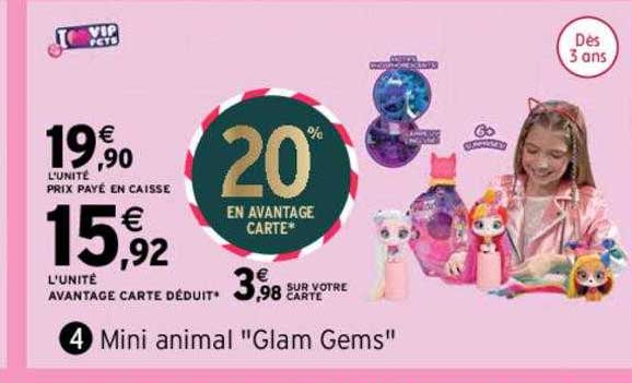 mini animal "glam gems"