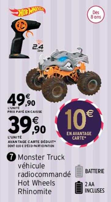 monster truck véhicule radiocommandé hot wheels rhinomite