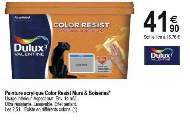 peinture acrylique color resist murs & boiseries dulux
