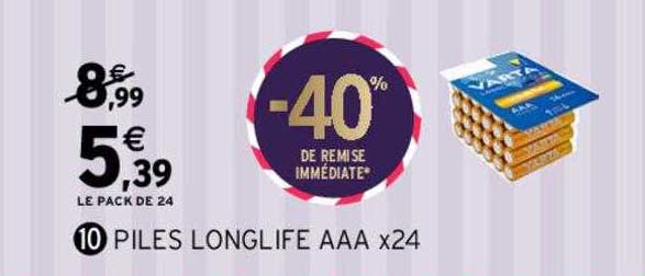 piles longlife aaa x24 varta