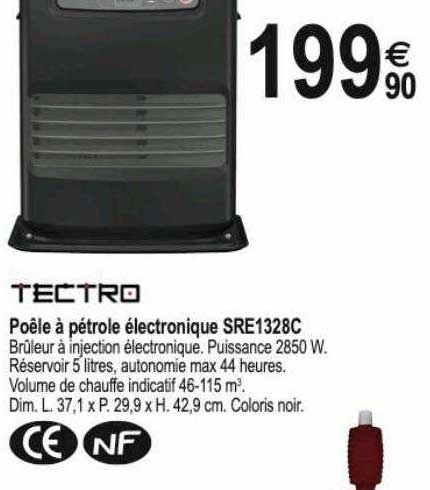 poêle à pétrole électronique sre1328c tectro