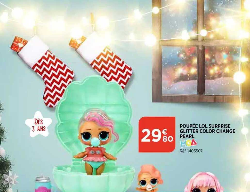 poupée lol surprise glitter color change pearl mga