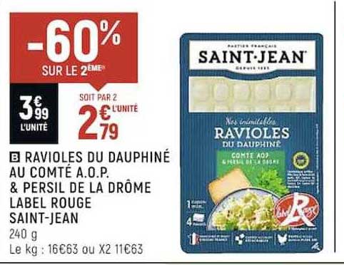 ravioles du dauphiné au comté a.o.p. & persil de la drôme label rouge saint-jean