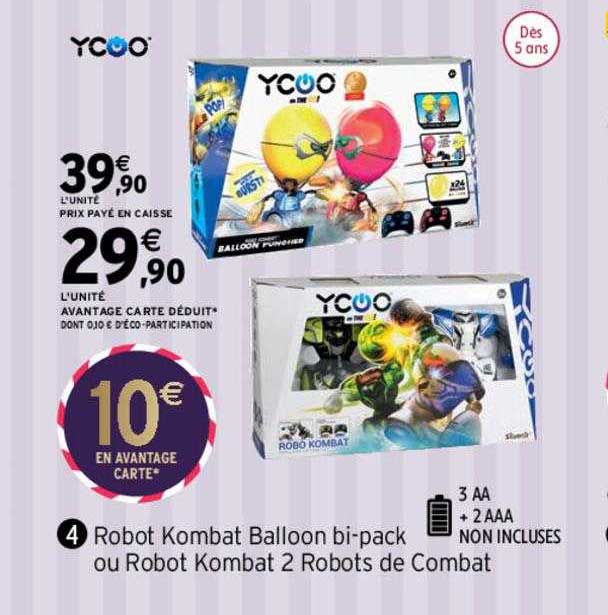 robot kombat balloon bi-pack ou robot kombat 2 robots de combat ycoo