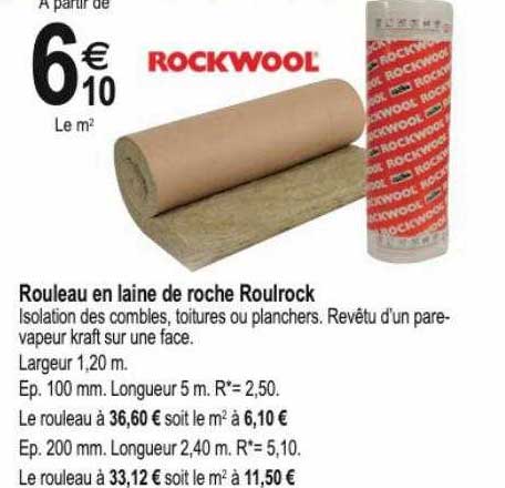 rouleau en laine de roche roulrock rockwool