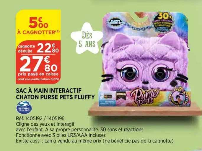 sac à main interactif chaton purse pets fluffy spin master
