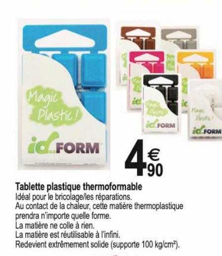 tablette plastique thermoformable