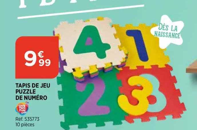 tapis de jeu puzzle de numéro one two fun