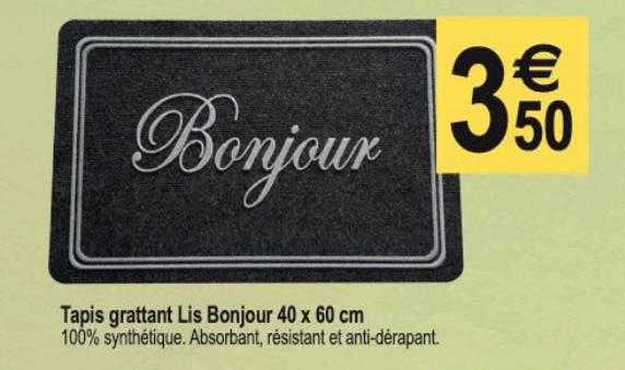 tapis grattant lis bonjour 40 x 60 cm