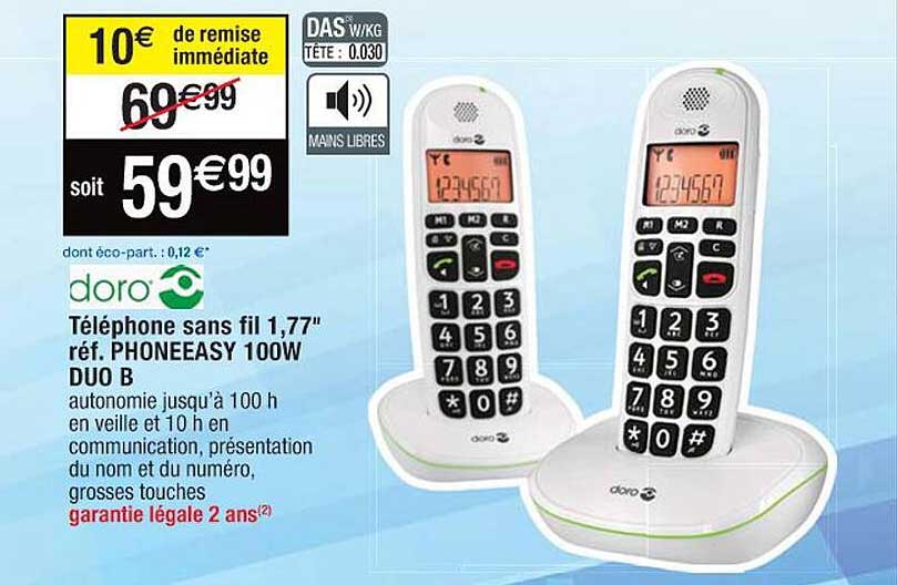 téléphone sans fil 1,77" doro