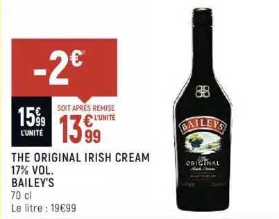 the original irish cream 17% vol. bailey's