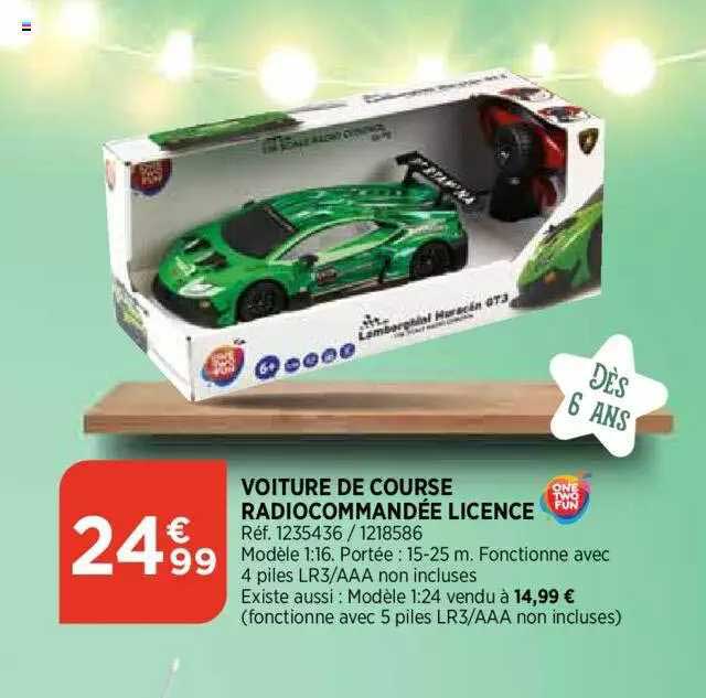 voiture de course radiocommandée licence one two fun