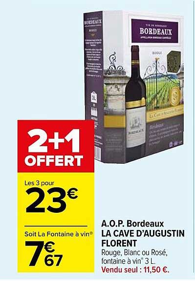 a.o.p. bordeaux la cave d'augustin florent