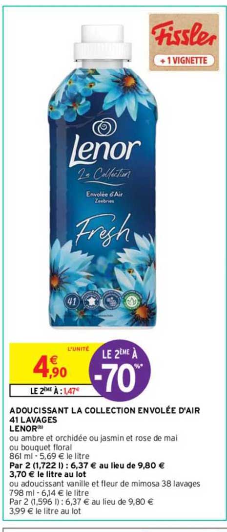 adoucissant la collection envolée d'air 41 lavages lenor