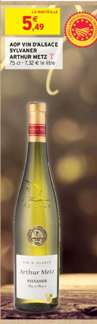 aop vin d'alsace sylvaner arthur metz
