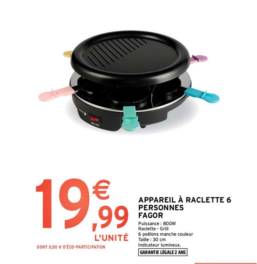 Appareil à Raclette 6 Personnes Fagor