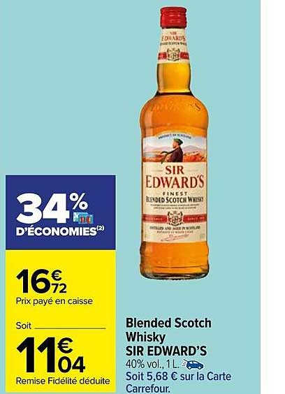 blended scotch whisky sir edward's