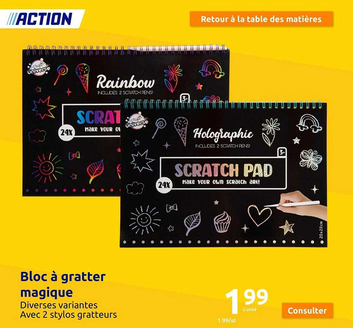 bloc à gratter magique