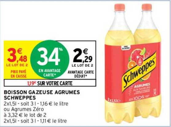 Boisson Gazeuse Agrumes Schweppes