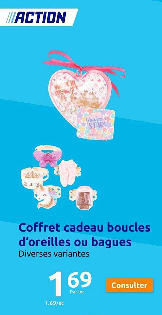 Coffret Cadeau Boucles D'oreilles Ou Bagues