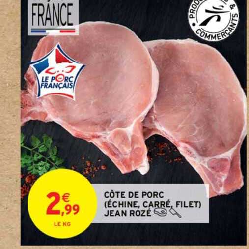 côte de porc (échine, carré, filet) jean rozé