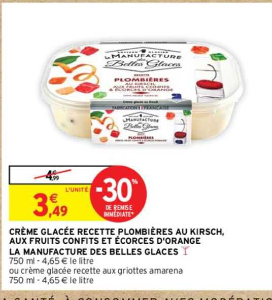 crème glacée recette plombières au kirsch, aux fruits confits et écorces d'orange la manufacture des belles glaces