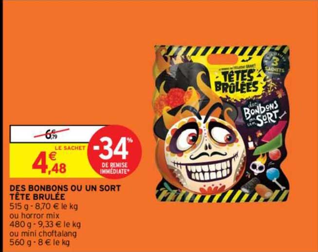 des bonbons ou un sort tête brûlée