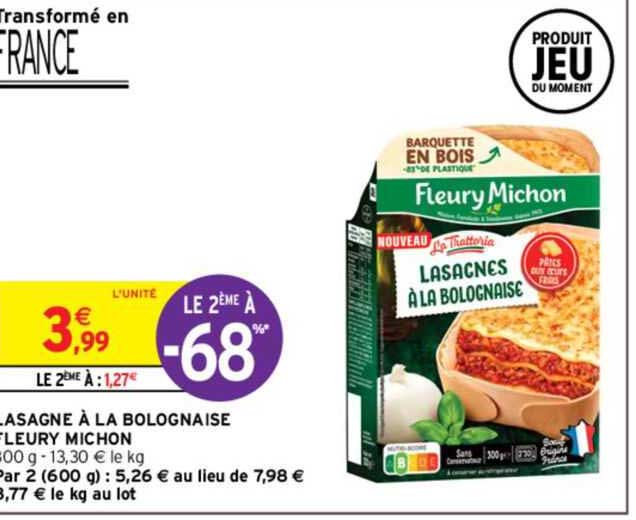 lasagne à la bolognaise fleury michon