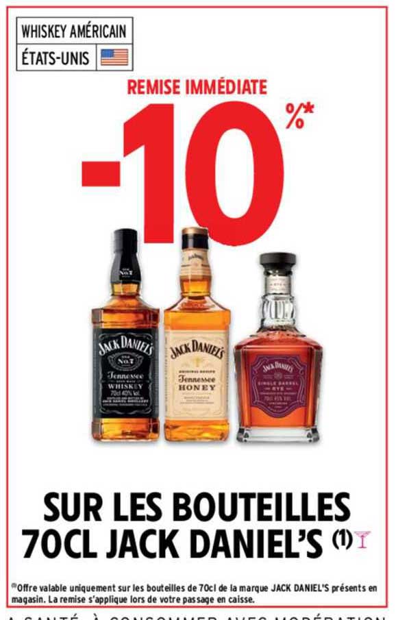 les bouteilles 70 cl jack daniel's