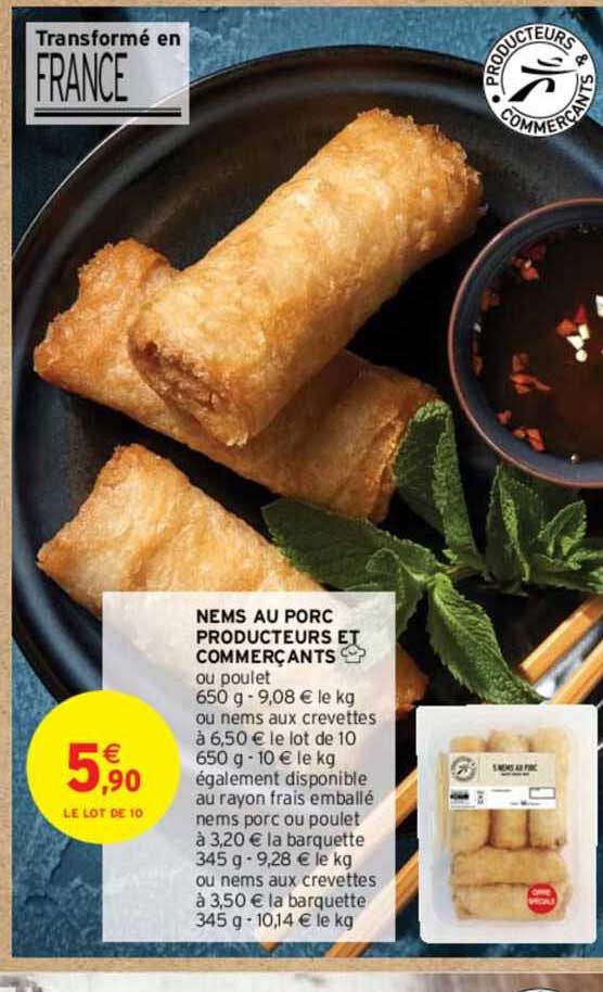 nems au porc producteurs et commerçants