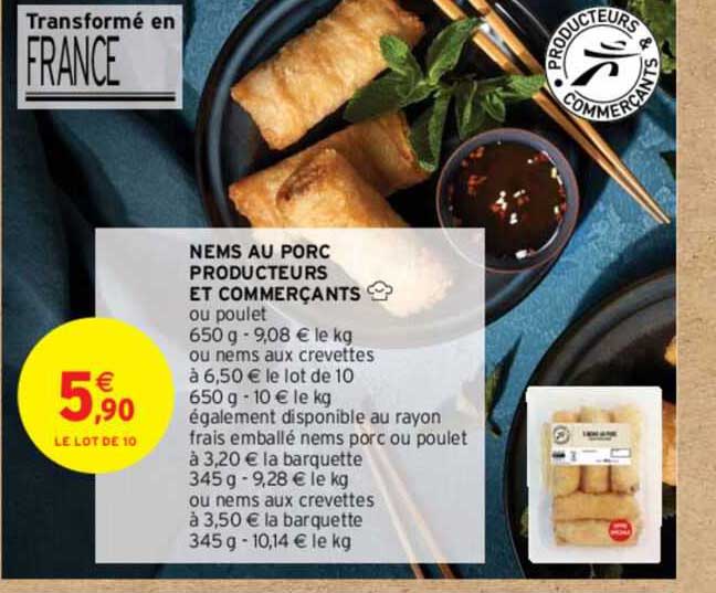 nems au porc producteurs et commerçants