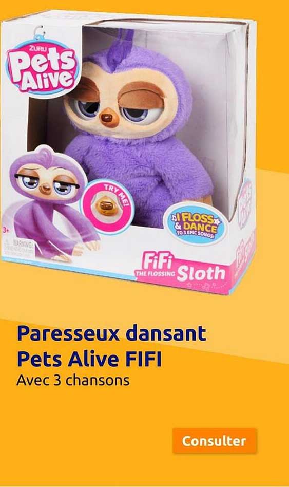 paresseux dansant pets alive fifi