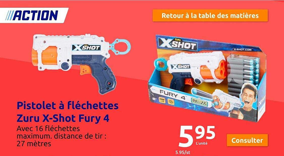 Pistolet à Fléchettes Zuru X-shot Fury 4