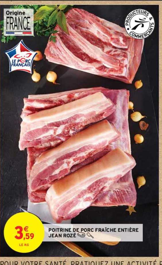 poitrine de porc fraîche entière jean rozé