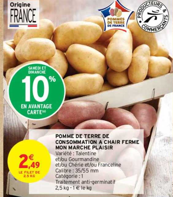 pomme de terre de consommation à chair ferme mon marché plaisir