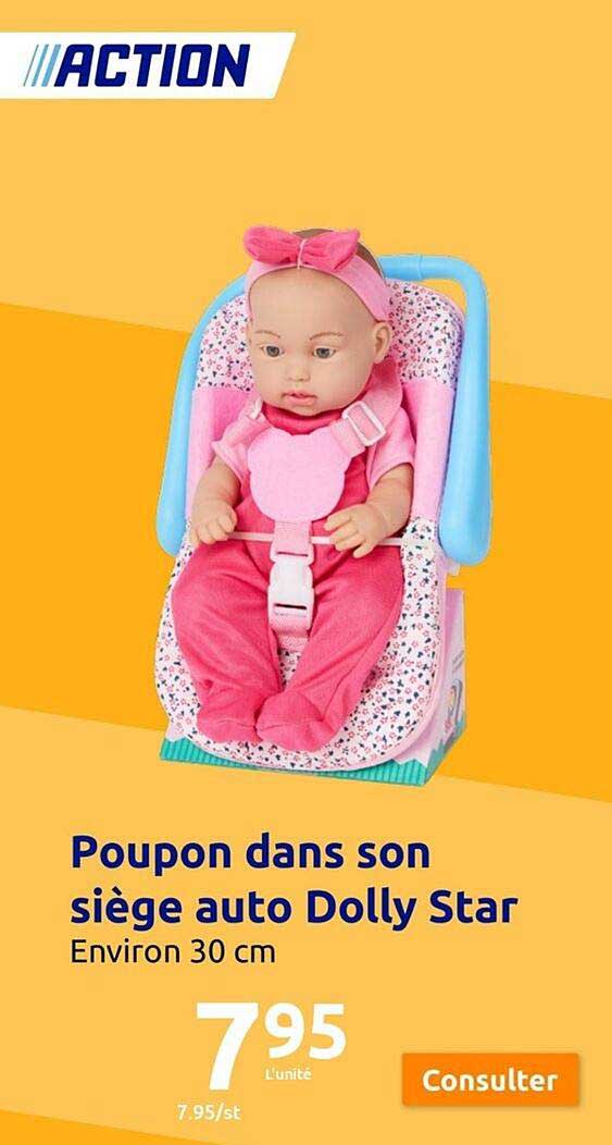 poupon dans son siège auto dolly star