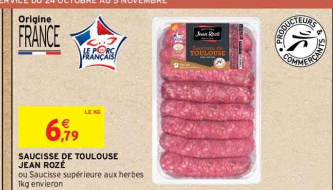 saucisse de toulouse jean rozé