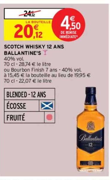 scotch whisky 12 ans ballantine's