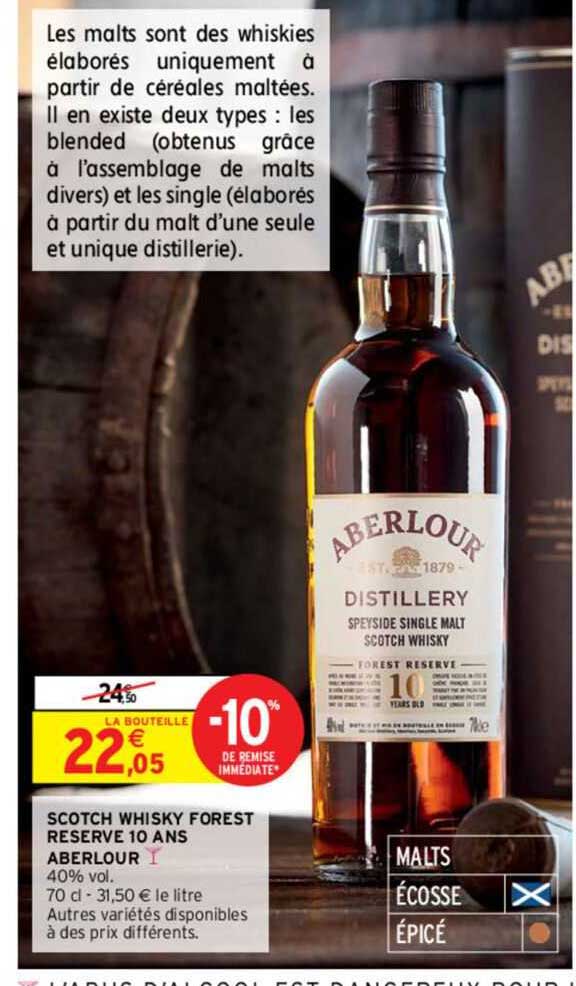 scotch whisky forest réserve 10 ans aberlour