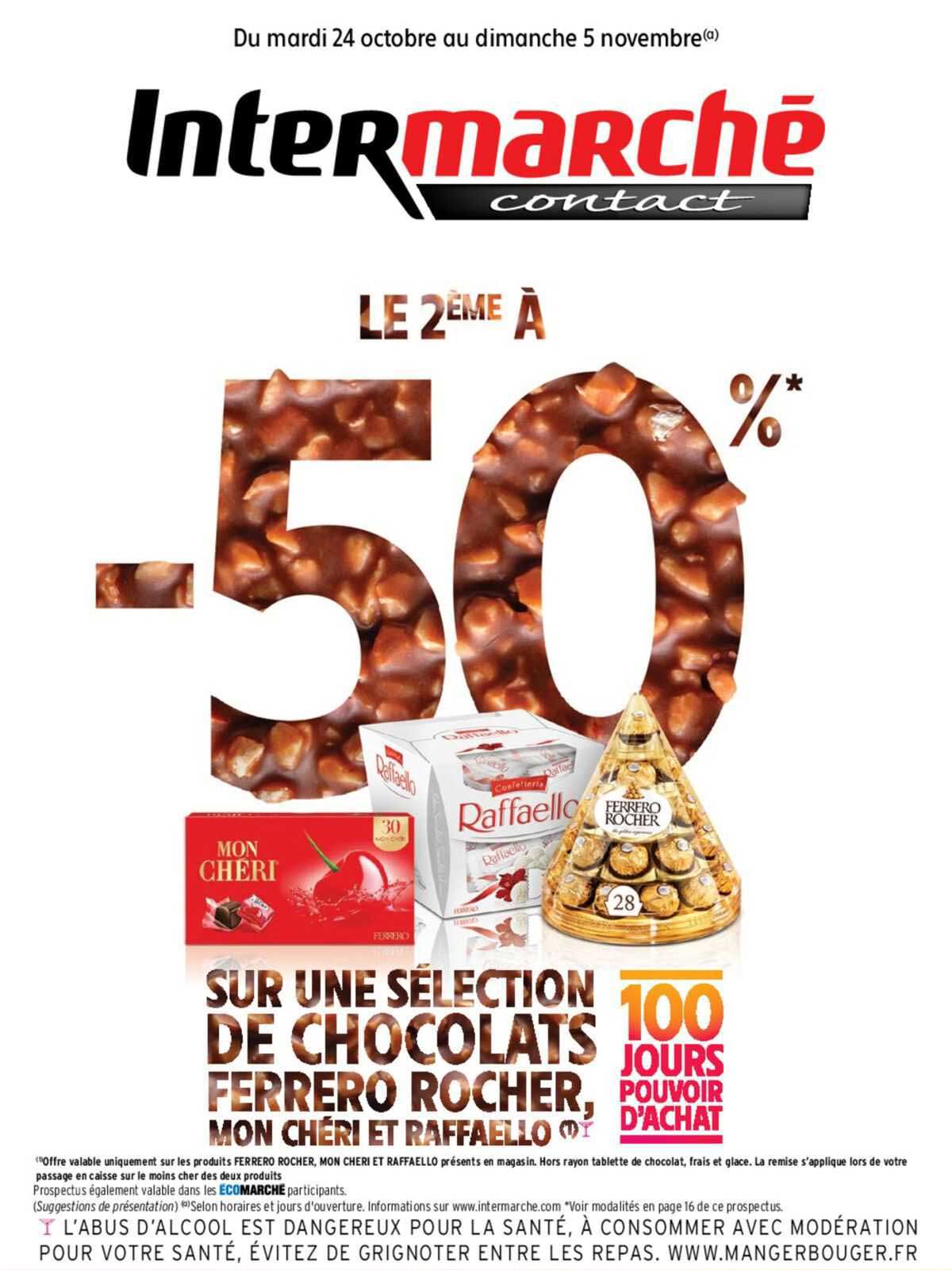 sélection de chocolats ferrero rocher, mon chéri et raffaello