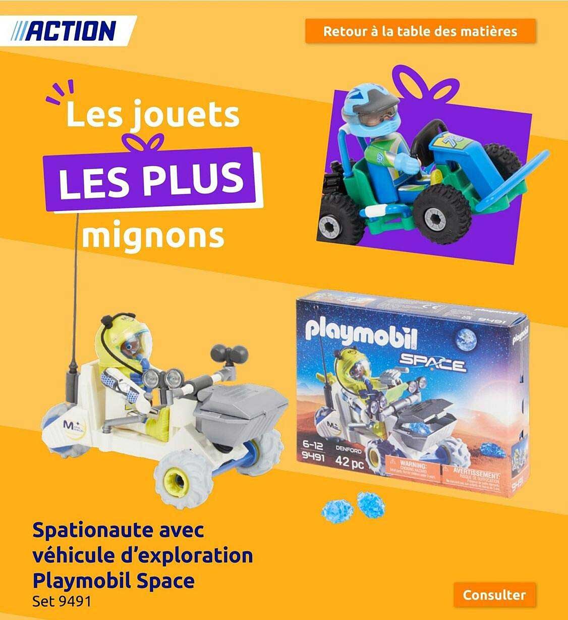 spationaute avec véhicule d'exploration playmobil space