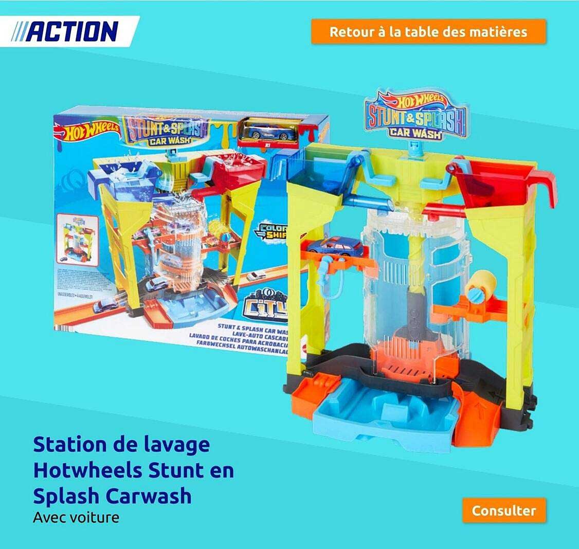 station de lavage hot wheels stunt en splash carwash