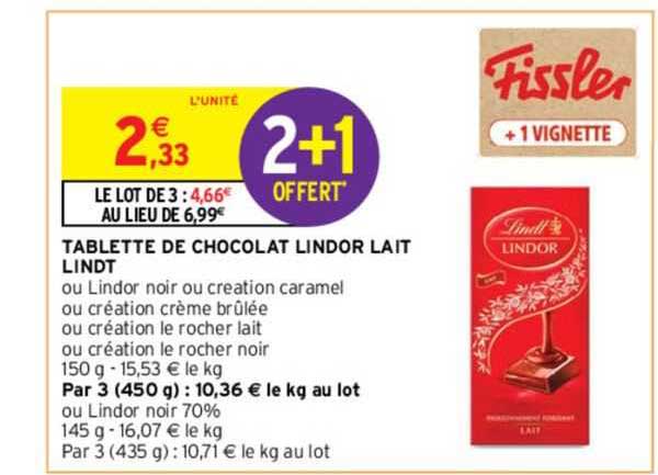 Tablette De Chocolat Lindor Lait Lindt