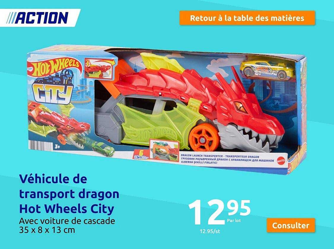 véhicule de transport dragon hot wheels city