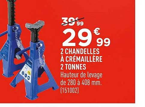 2 chandelles à crémaillère 2 tonnes