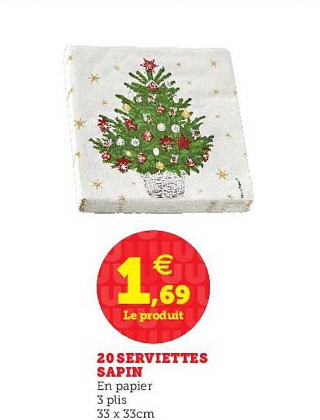 20 Serviettes Sapin