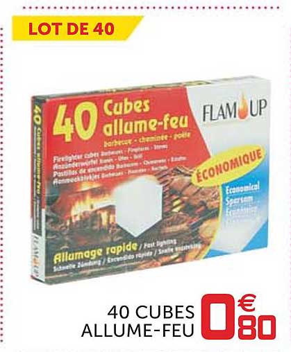 40 cubes allume feu