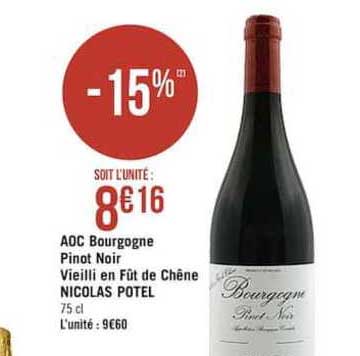 aoc bourgogne pinot noir vieilli en fût de chêne nicolas potel